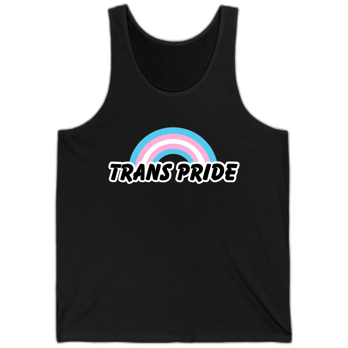 Trans Pride Rainbow Tank in Black