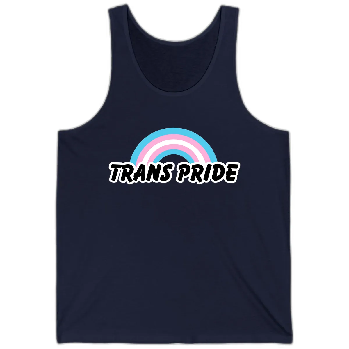 Trans Pride Rainbow Tank in Navy