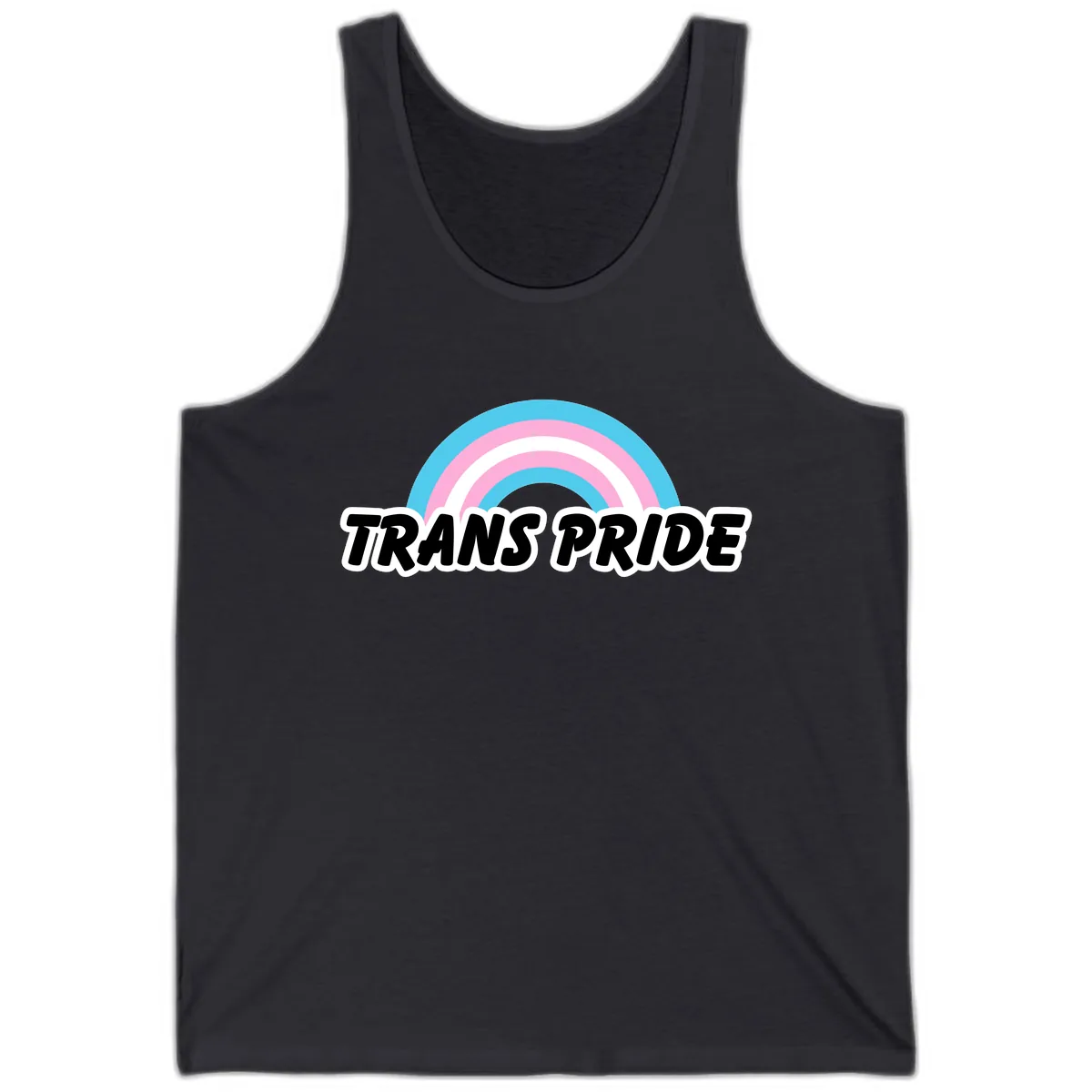 Trans Pride Rainbow Tank in Dark Grey