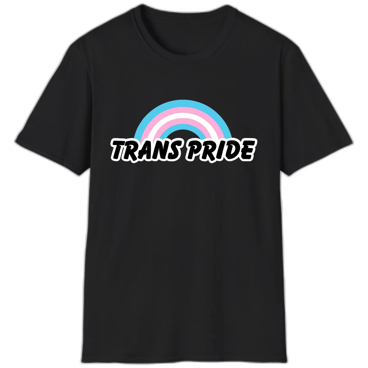 Trans Pride Rainbow T-Shirt in Black
