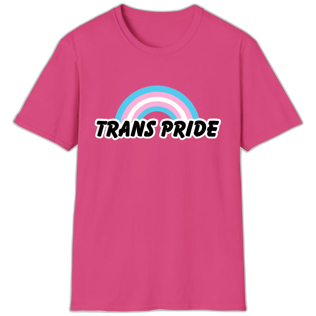Trans Pride Rainbow T-Shirt in Heliconia