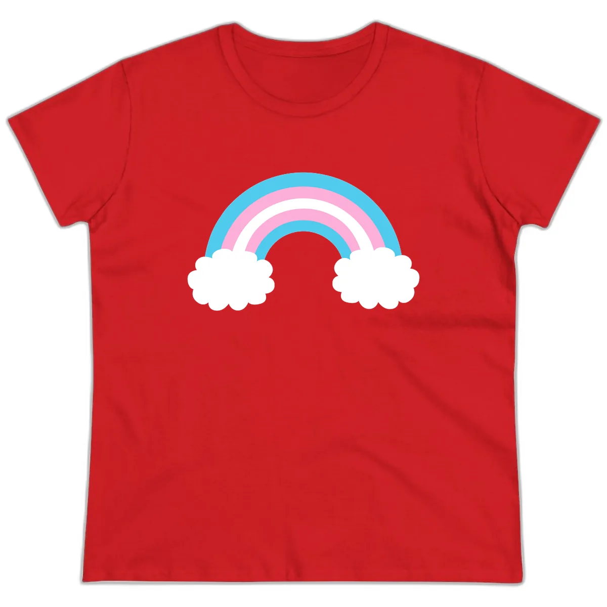 Rainbow Sky Dreams Ladies Tee in Red