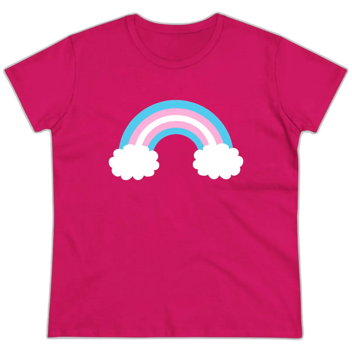 Rainbow Sky Dreams Ladies Tee in Heliconia
