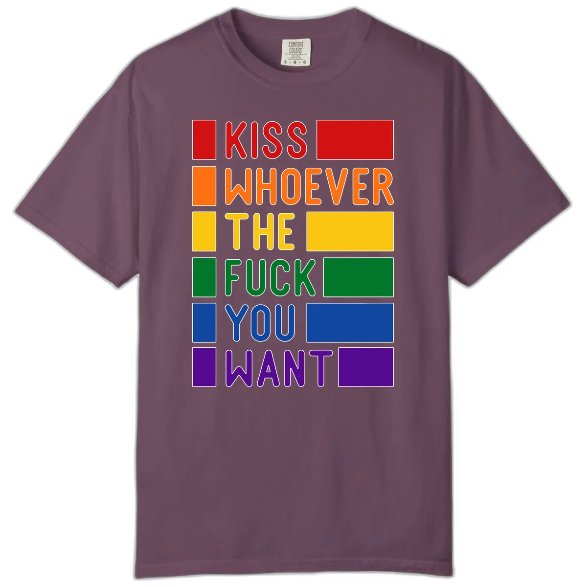 Kiss Whoever The Fuck You Want Comfort Color in Berry