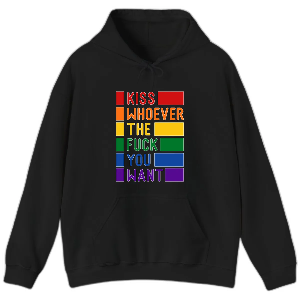 Kiss Whoever The Fuck You Want Hoodie in Black