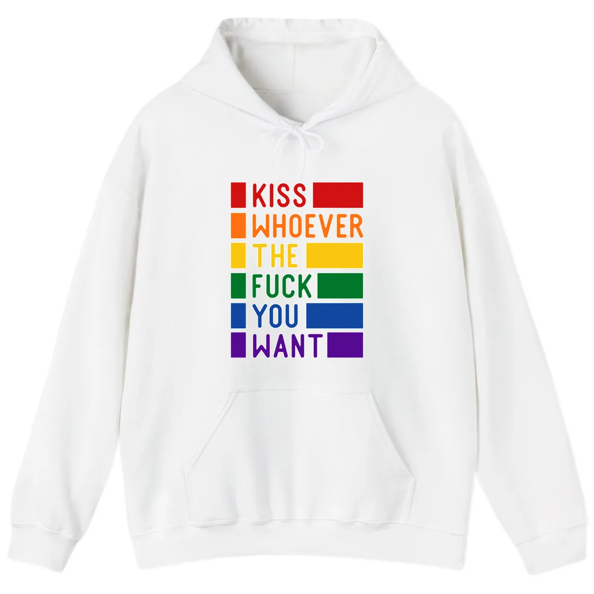 Kiss Whoever The Fuck You Want Hoodie in White