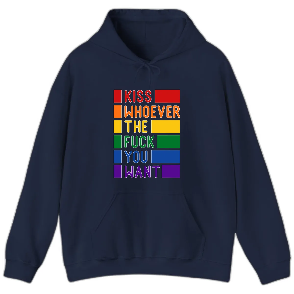 Kiss Whoever The Fuck You Want Hoodie in Navy