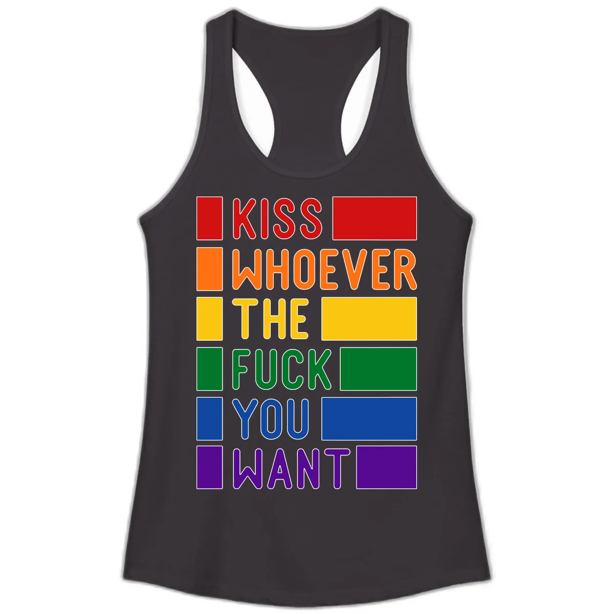Kiss Whoever The Fuck You Want Ladies Tank in Black