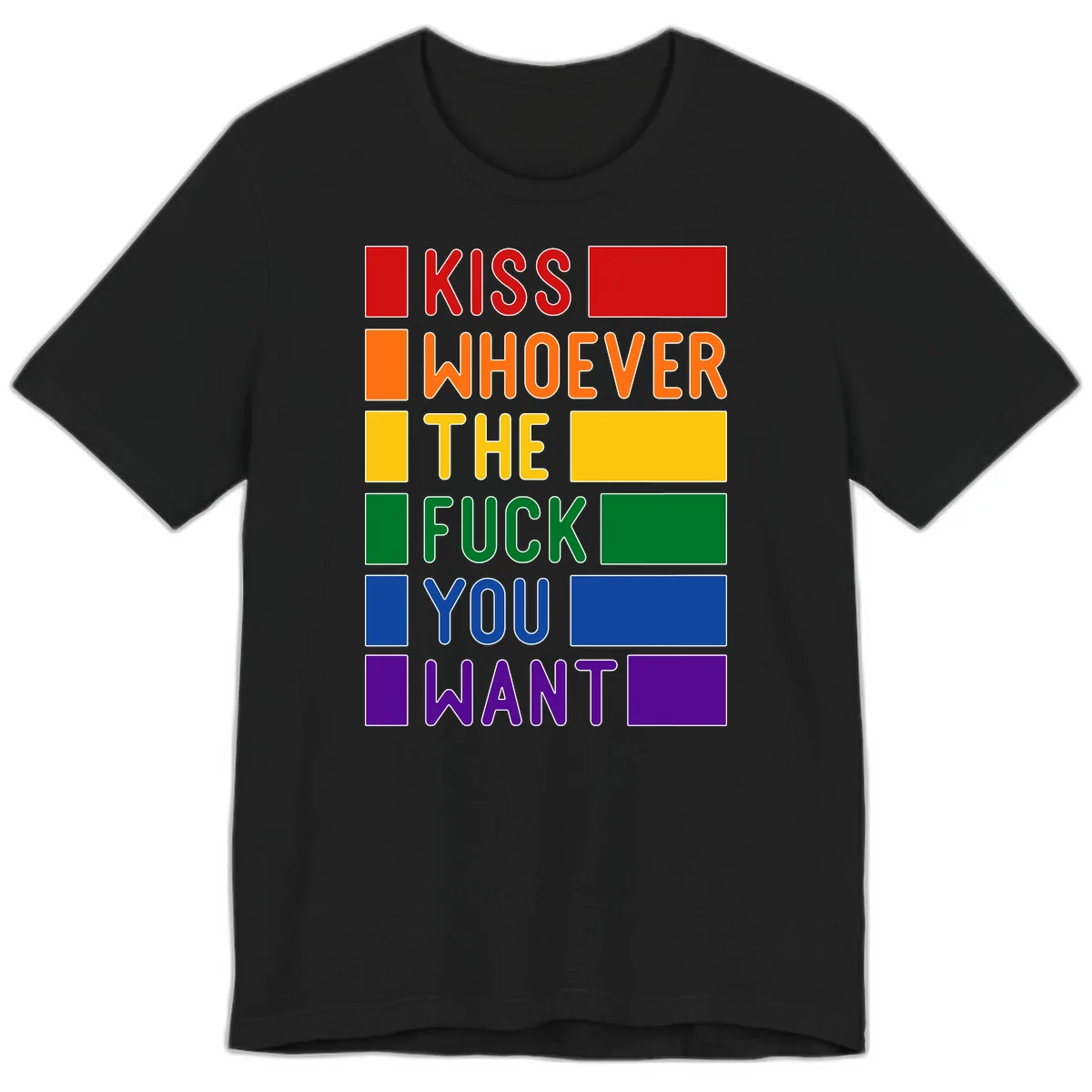 Kiss Whoever The Fuck You Want Premium T-Shirt in Black