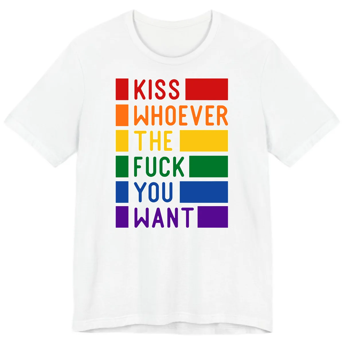 Kiss Whoever The Fuck You Want Premium T-Shirt in White