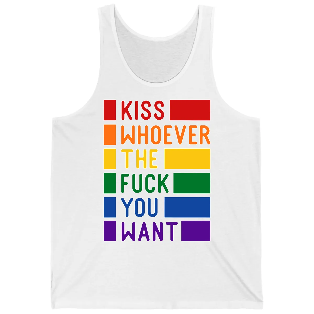 Kiss Whoever The Fuck You Want Tank in White