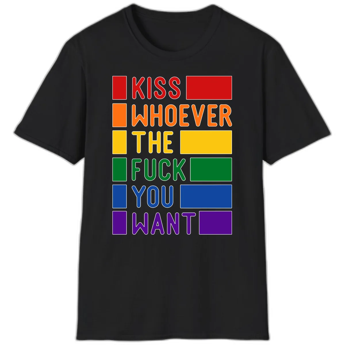 Kiss Whoever The Fuck You Want T-Shirt in Black