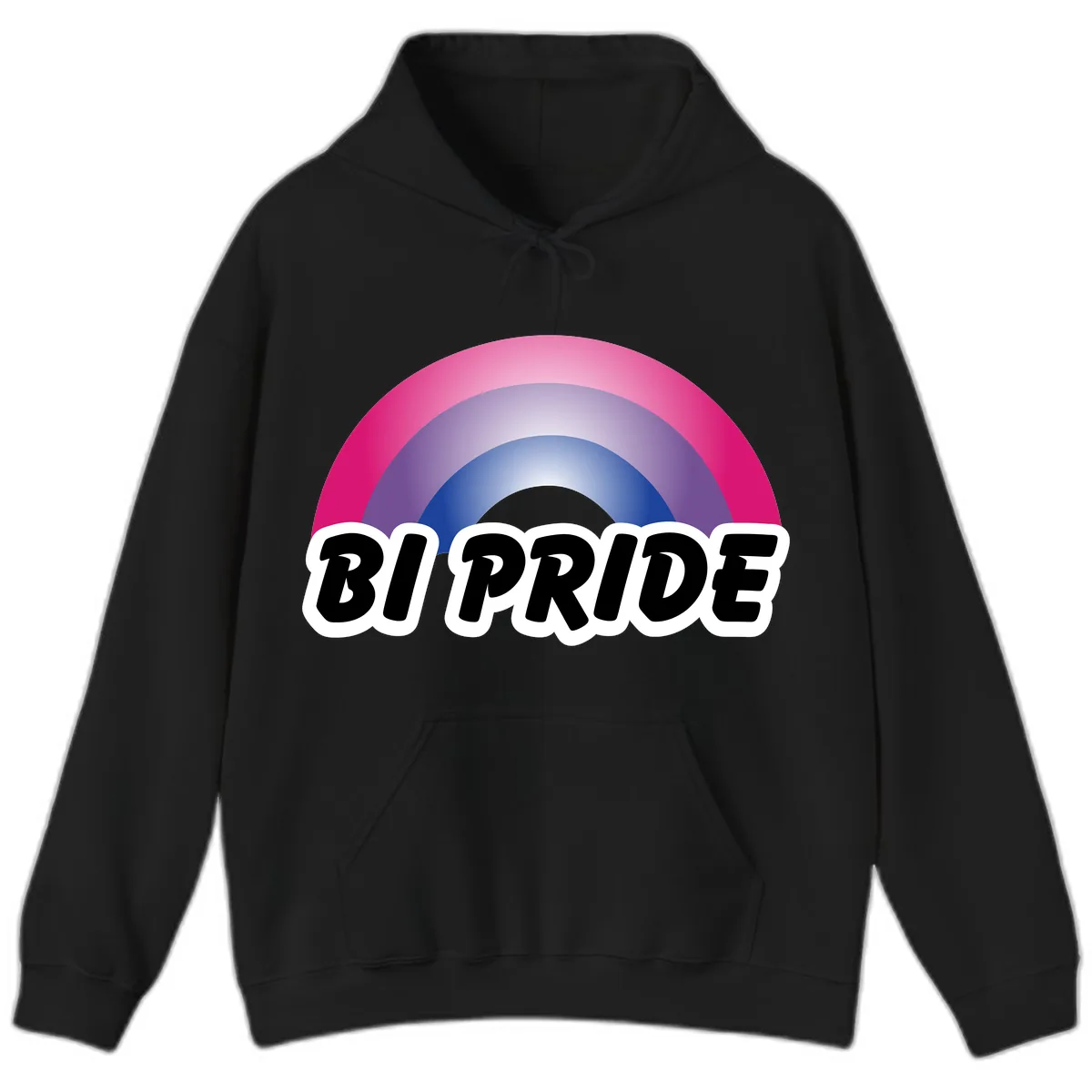 Bi Pride Rainbow Hoodie in Black