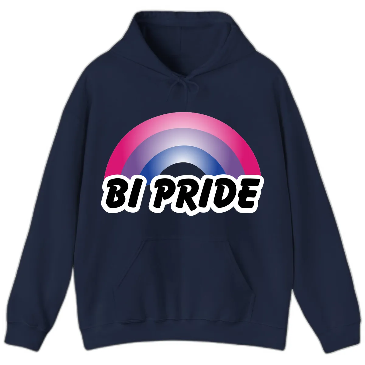 Bi Pride Rainbow Hoodie in Navy