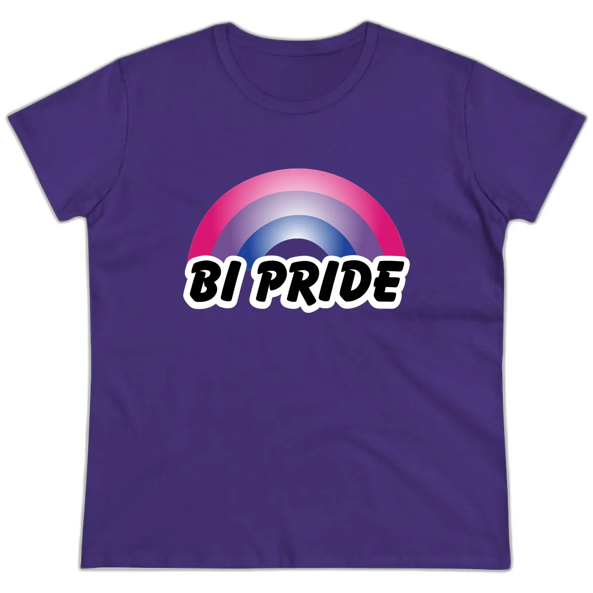 Bi Pride Rainbow Ladies Tee in Purple