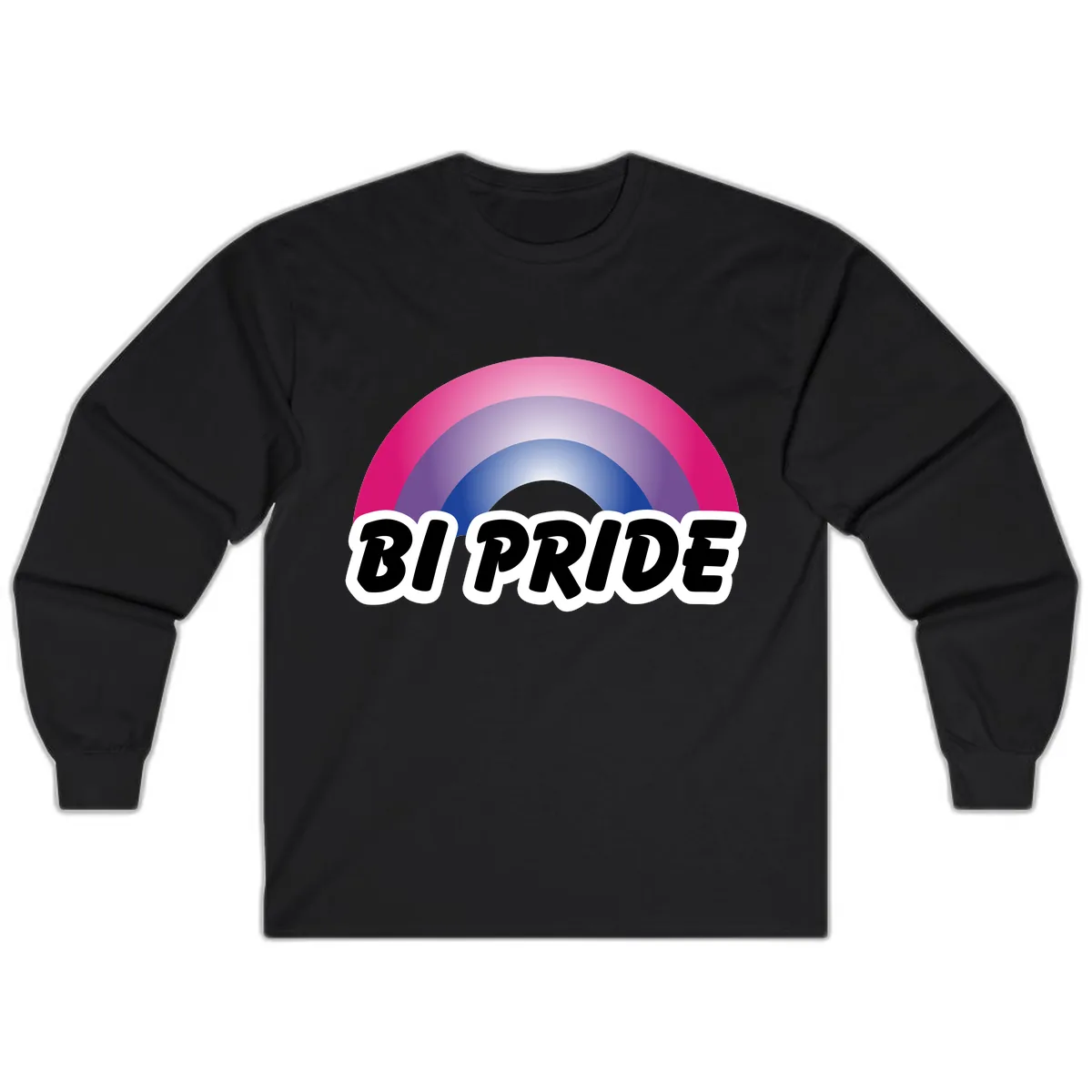 Bi Pride Rainbow Long Sleeve in Black