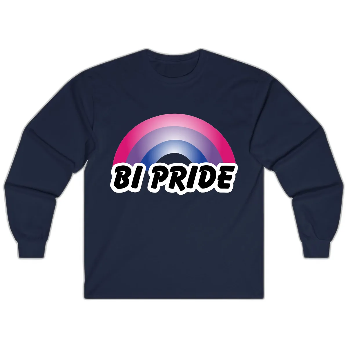 Bi Pride Rainbow Long Sleeve in Navy