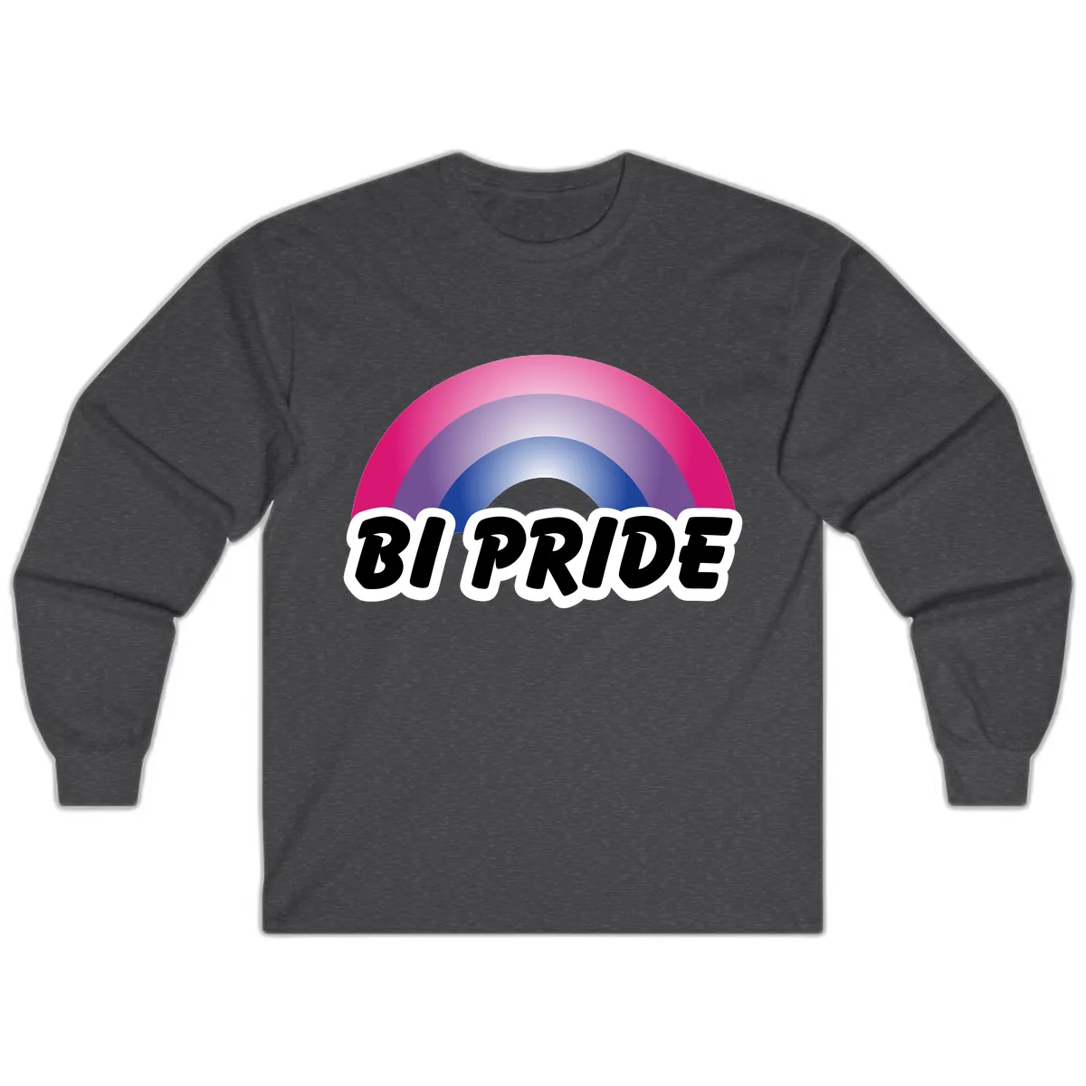 Bi Pride Rainbow Long Sleeve in Dark Heather