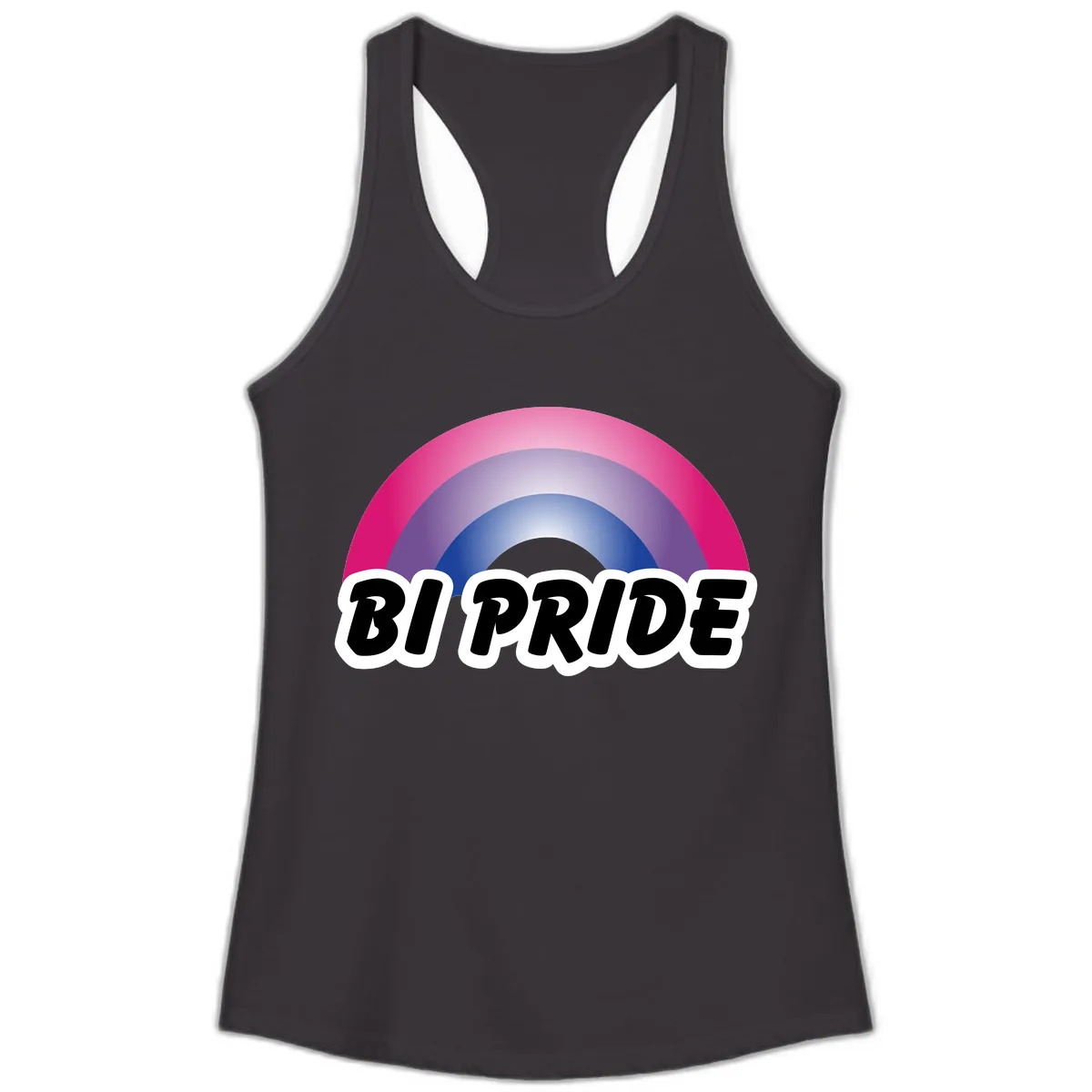 Bi Pride Rainbow Ladies Tank in Black