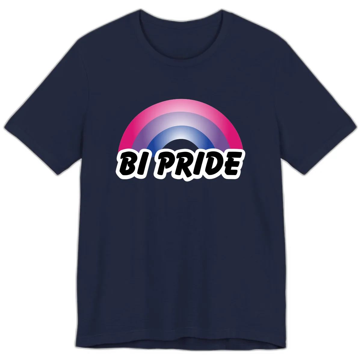 Bi Pride Rainbow Premium T-Shirt in Navy