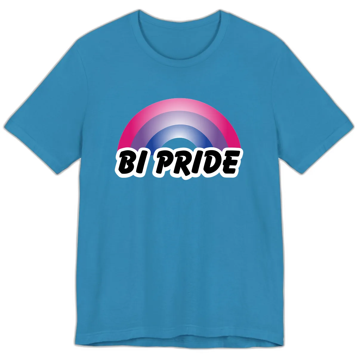 Bi Pride Rainbow Premium T-Shirt in Aqua