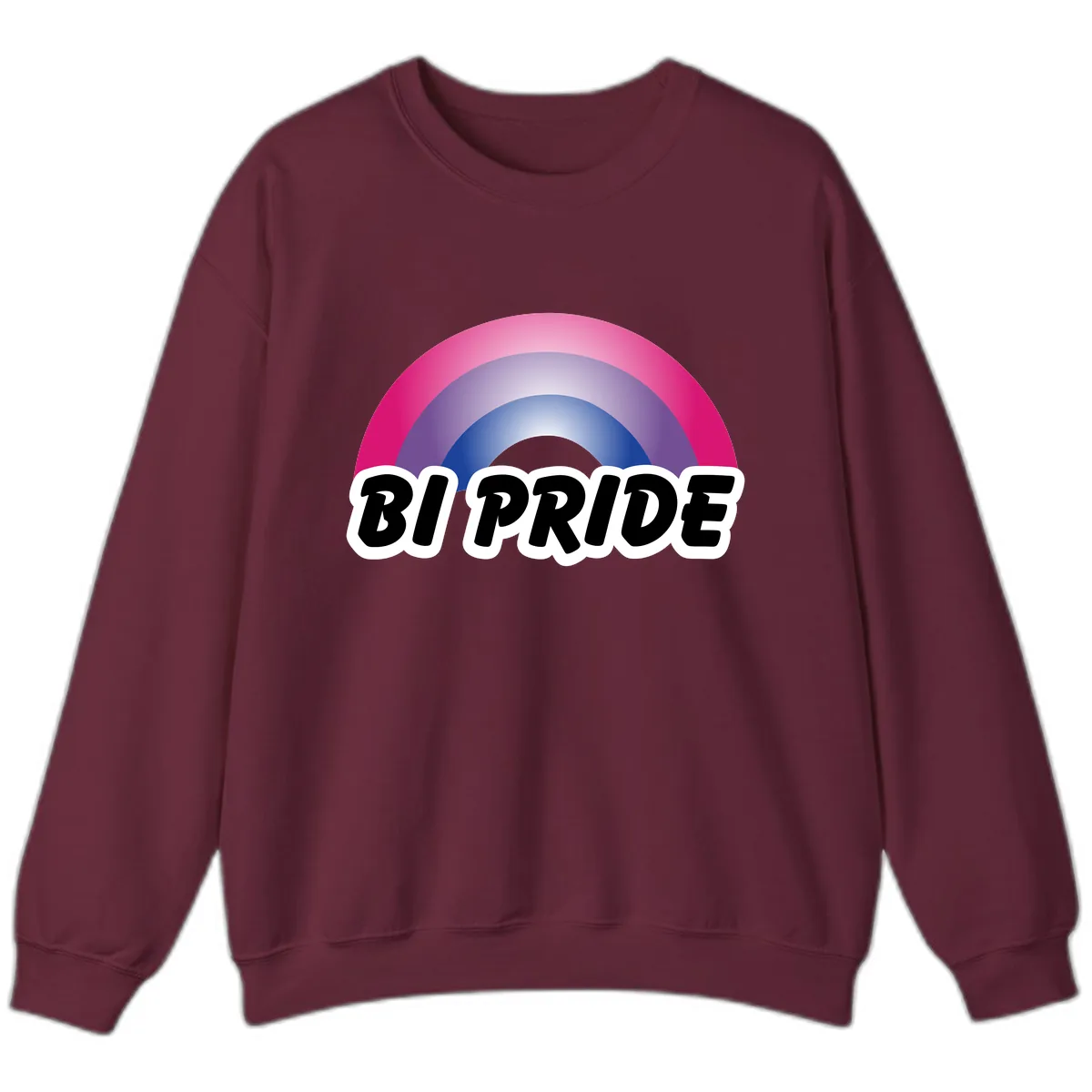 Bi Pride Rainbow Sweatshirt in Maroon