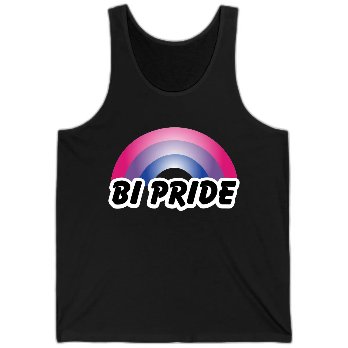 Bi Pride Rainbow Tank in Black