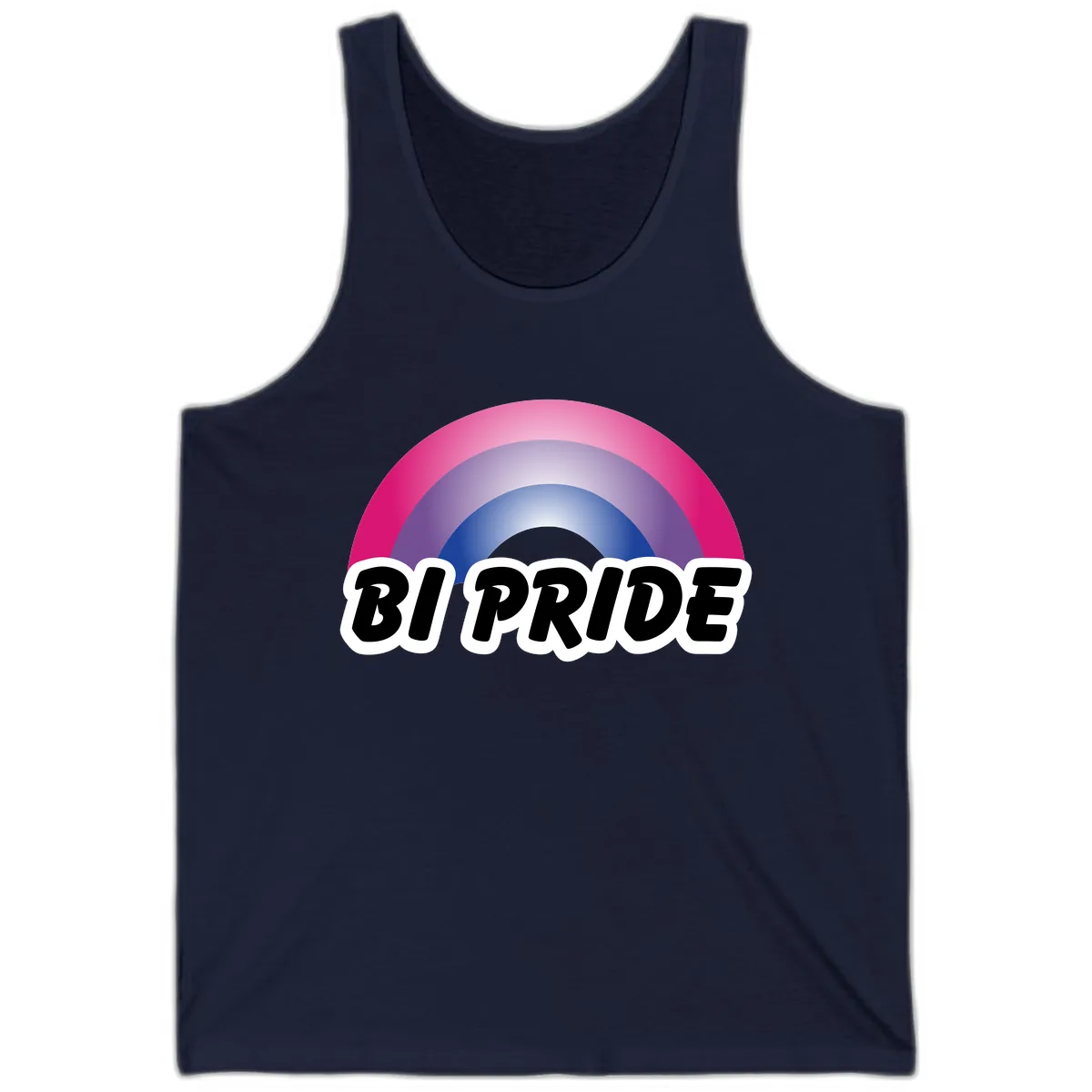 Bi Pride Rainbow Tank in Navy