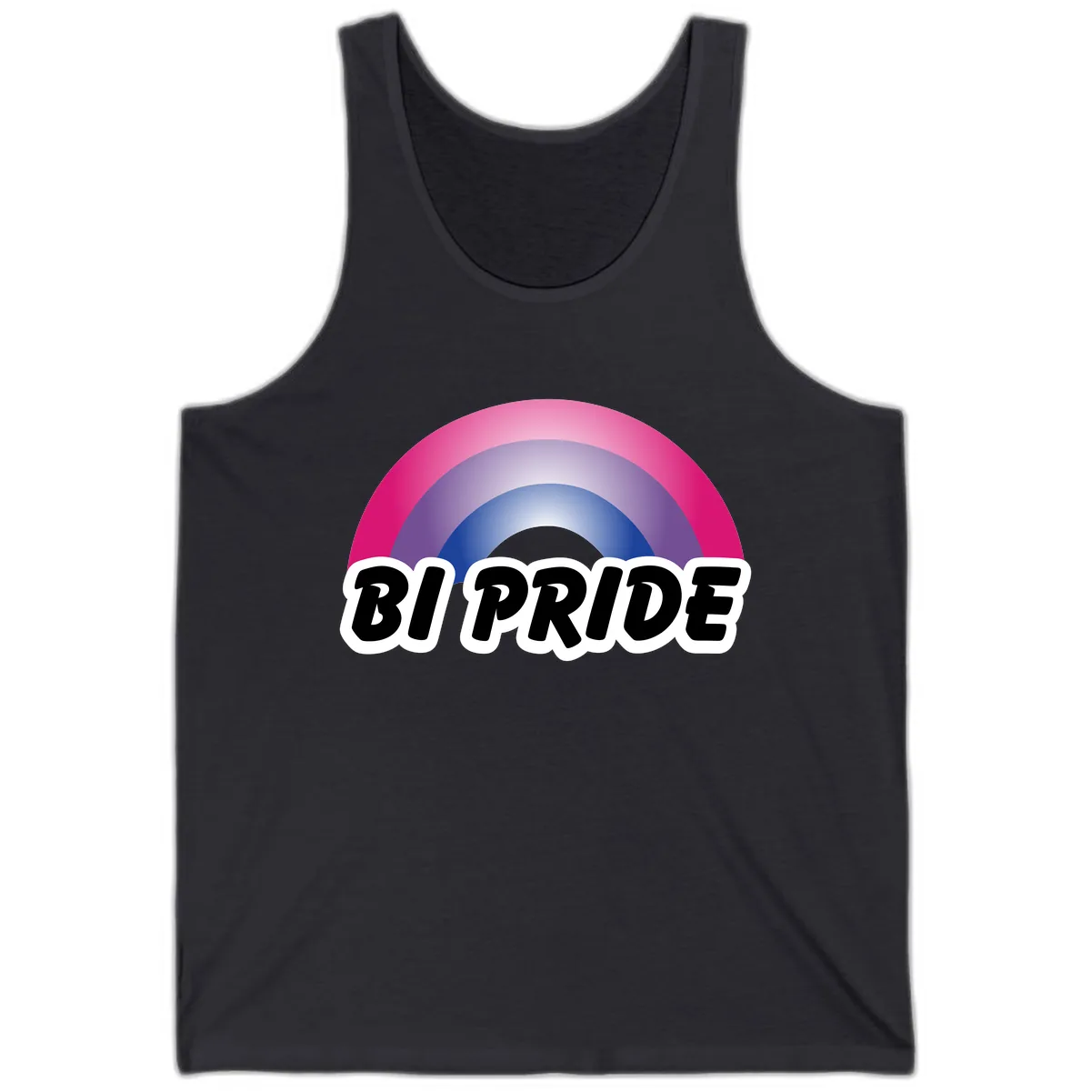 Bi Pride Rainbow Tank in Dark Grey