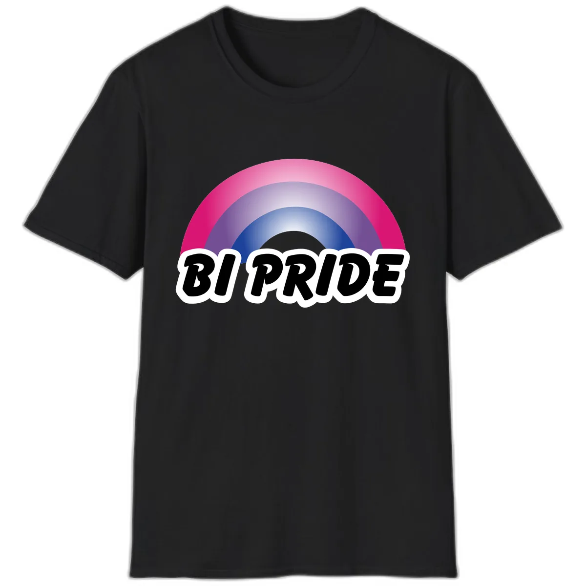 Bi Pride Rainbow T-Shirt in Black