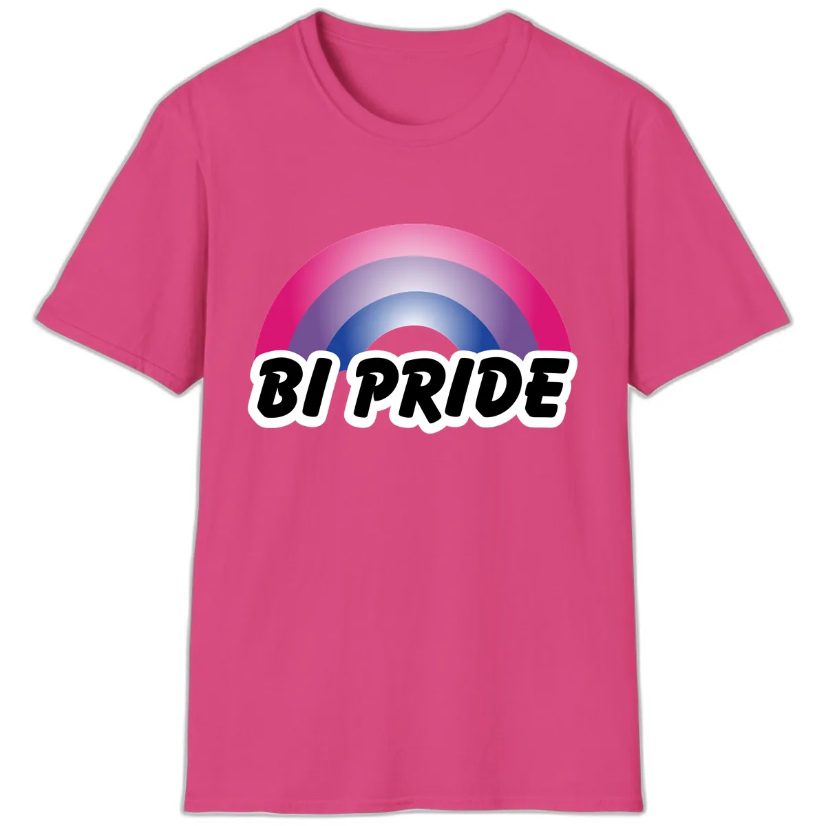 Bi Pride Rainbow T-Shirt in Heliconia