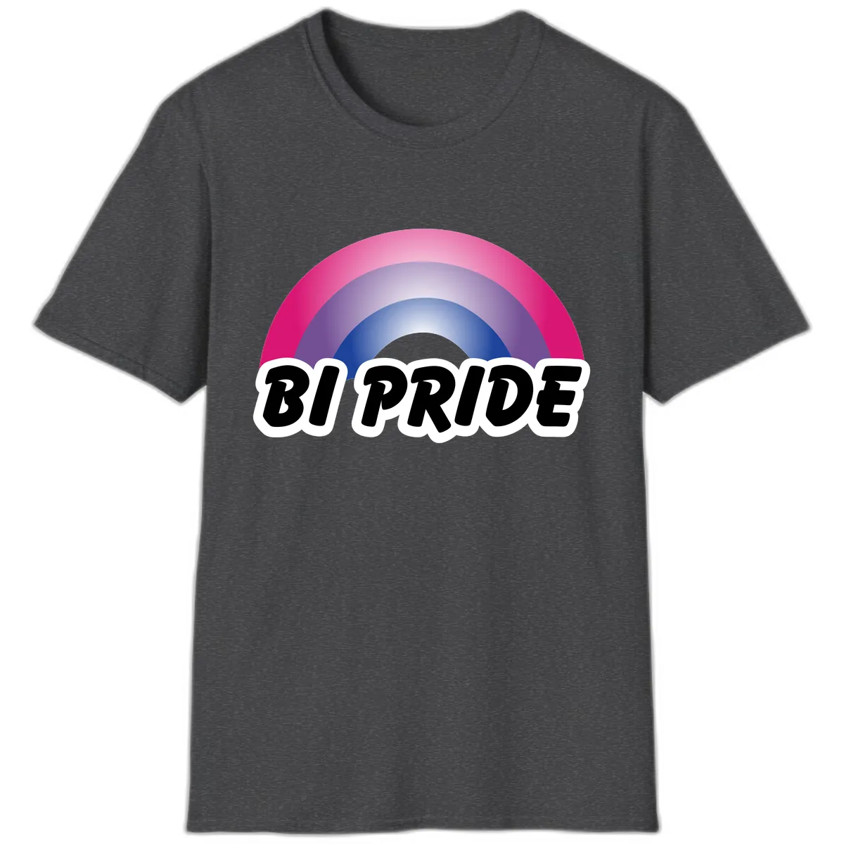 Bi Pride Rainbow T-Shirt in Dark Heather