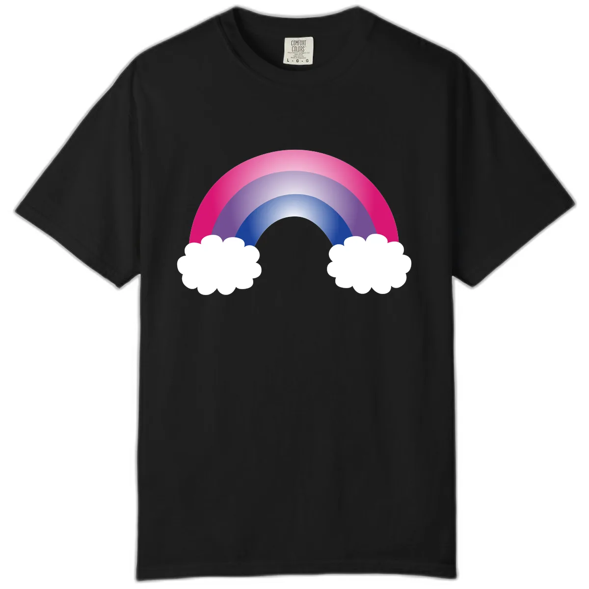 Rainbow Dreams With Clouds Comfort Color in Black