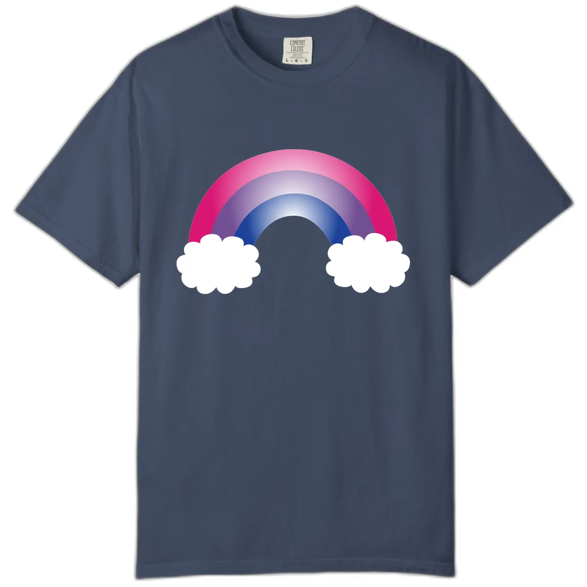 Rainbow Dreams With Clouds Comfort Color in Midnight
