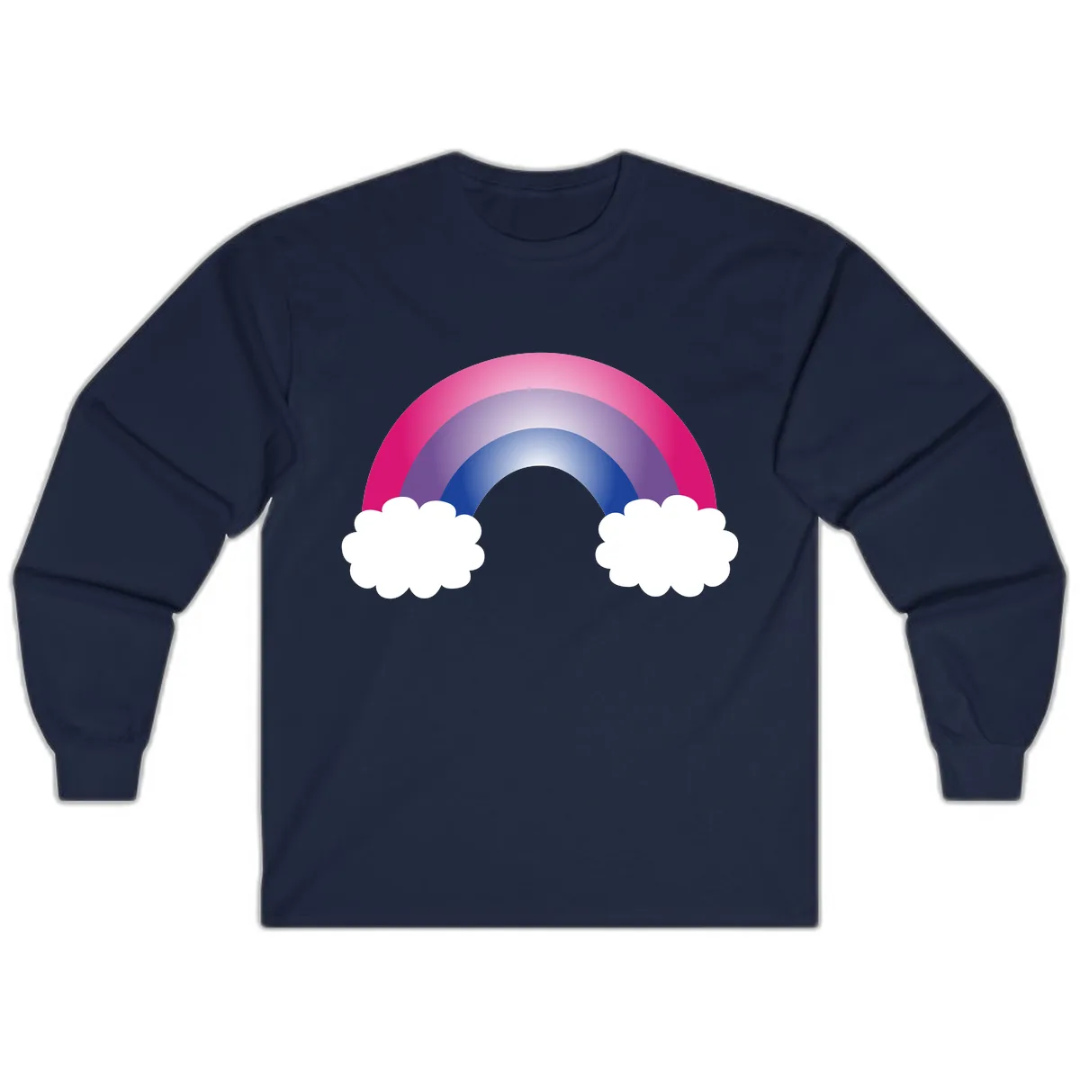 Rainbow Dreams With Clouds Long Sleeve in Navy