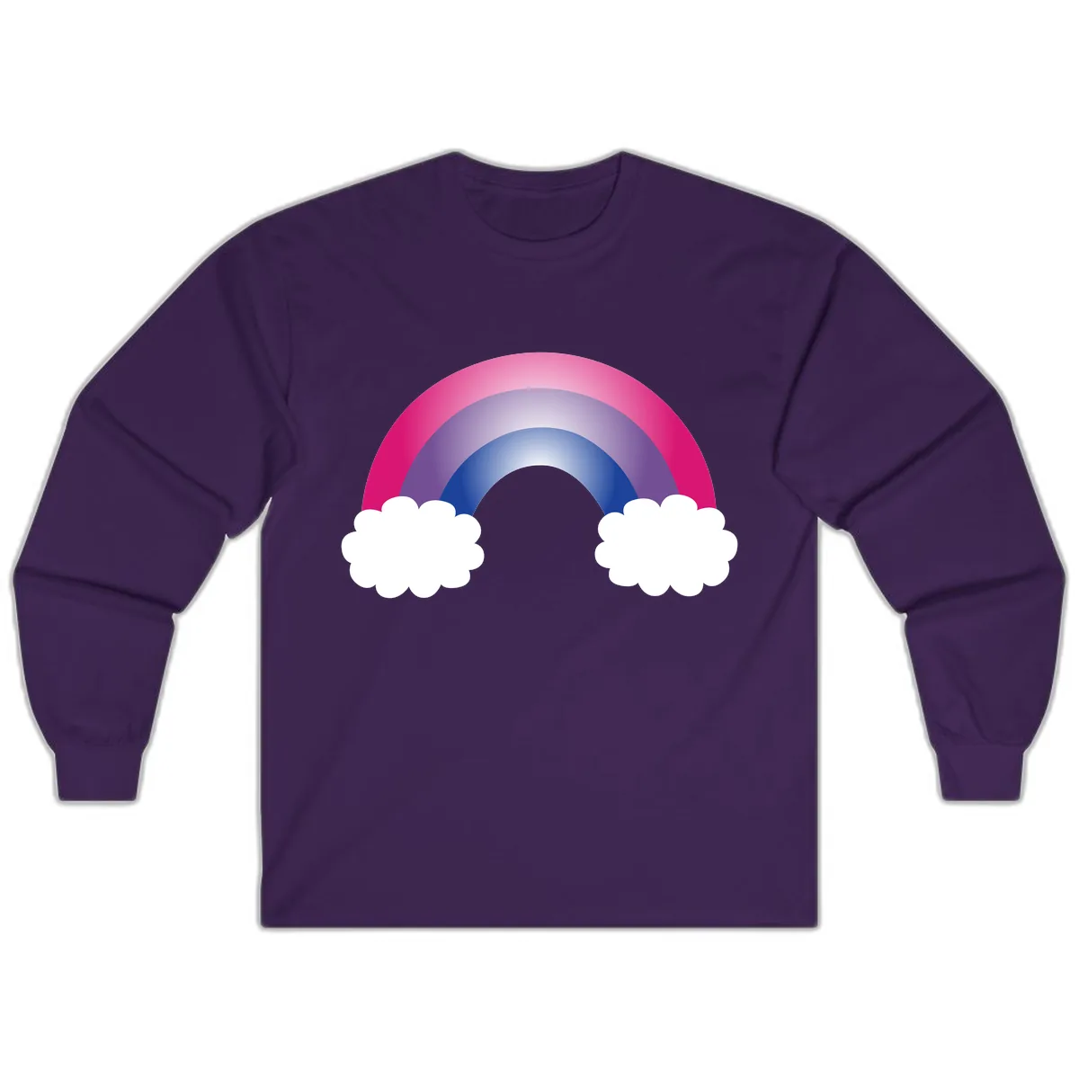 Rainbow Dreams With Clouds Long Sleeve in Purple