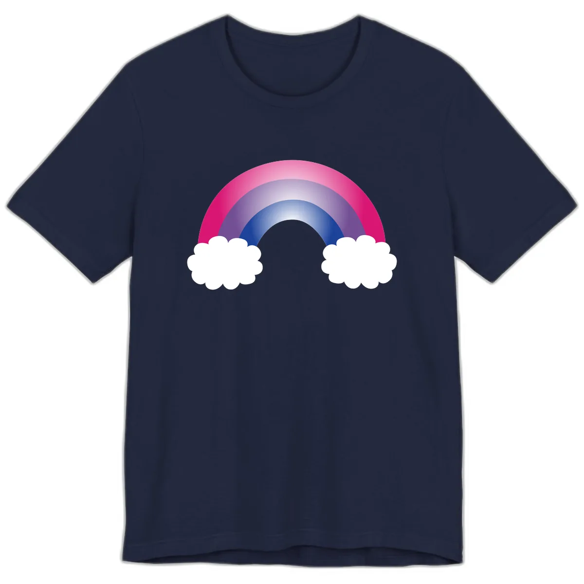 Rainbow Dreams With Clouds Premium T-Shirt in Navy
