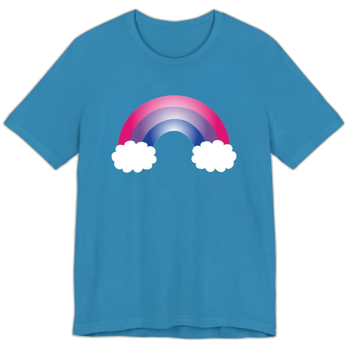 Rainbow Dreams With Clouds Premium T-Shirt in Aqua