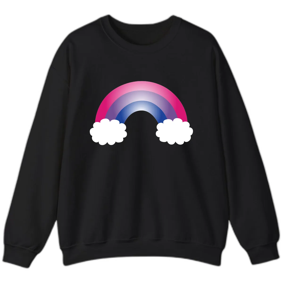 Rainbow Dreams With Clouds Sweatshirt in Black