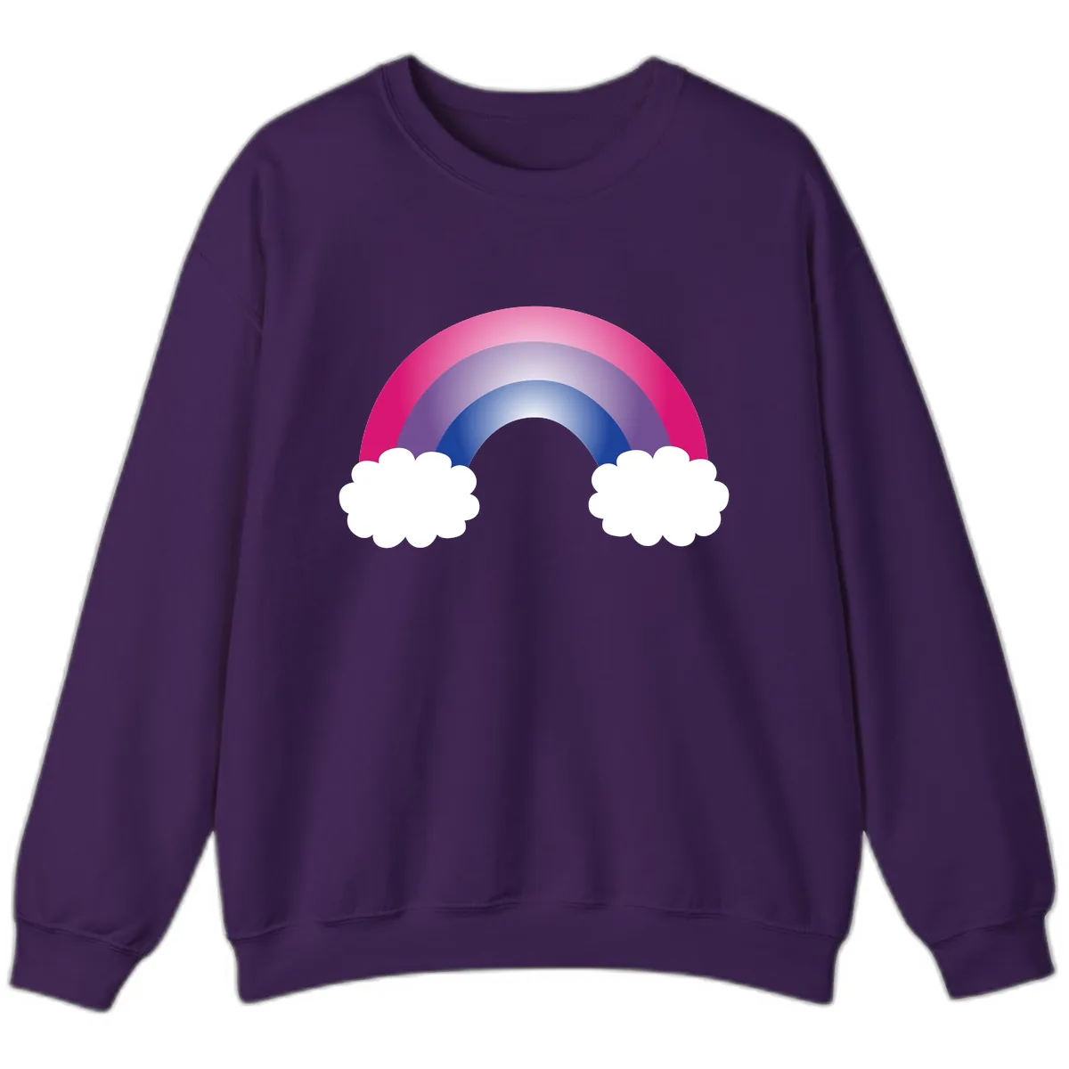 Rainbow Dreams With Clouds Sweatshirt in Purple