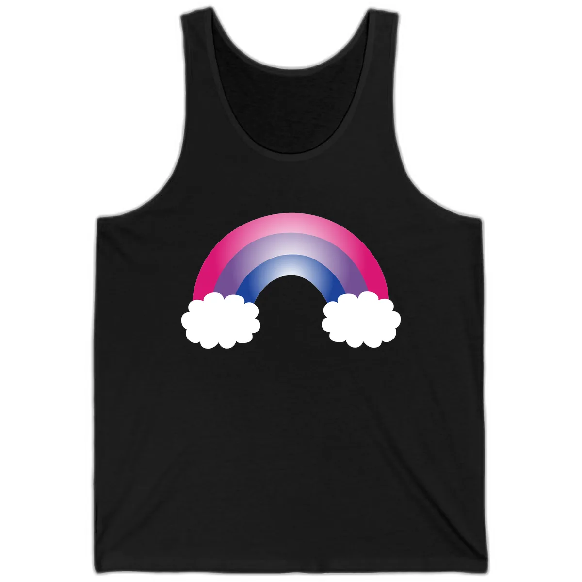 Rainbow Dreams With Clouds Tank in Black