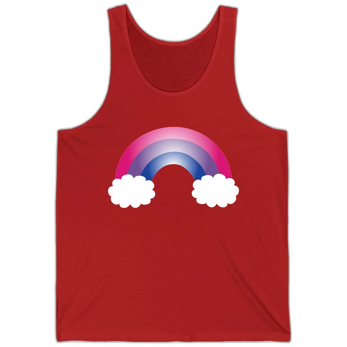 Rainbow Dreams With Clouds Tank in Red