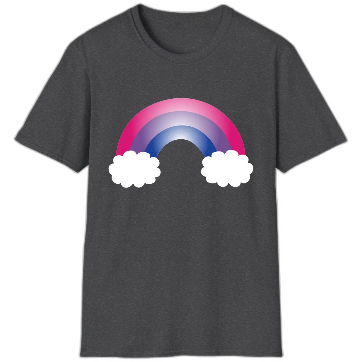 Rainbow Dreams With Clouds T-Shirt in Dark Heather