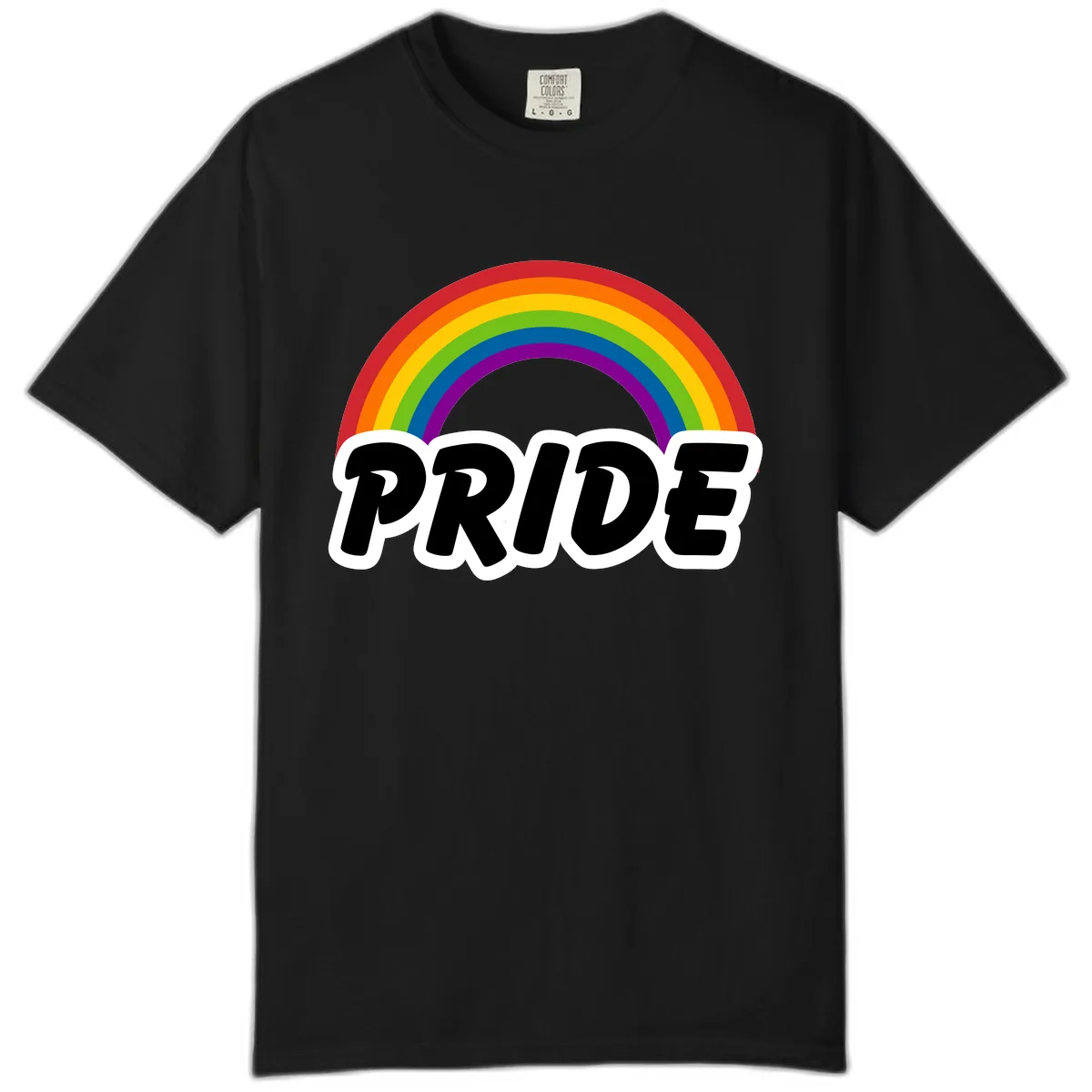Pride Rainbow Bold Statement Comfort Color in Black