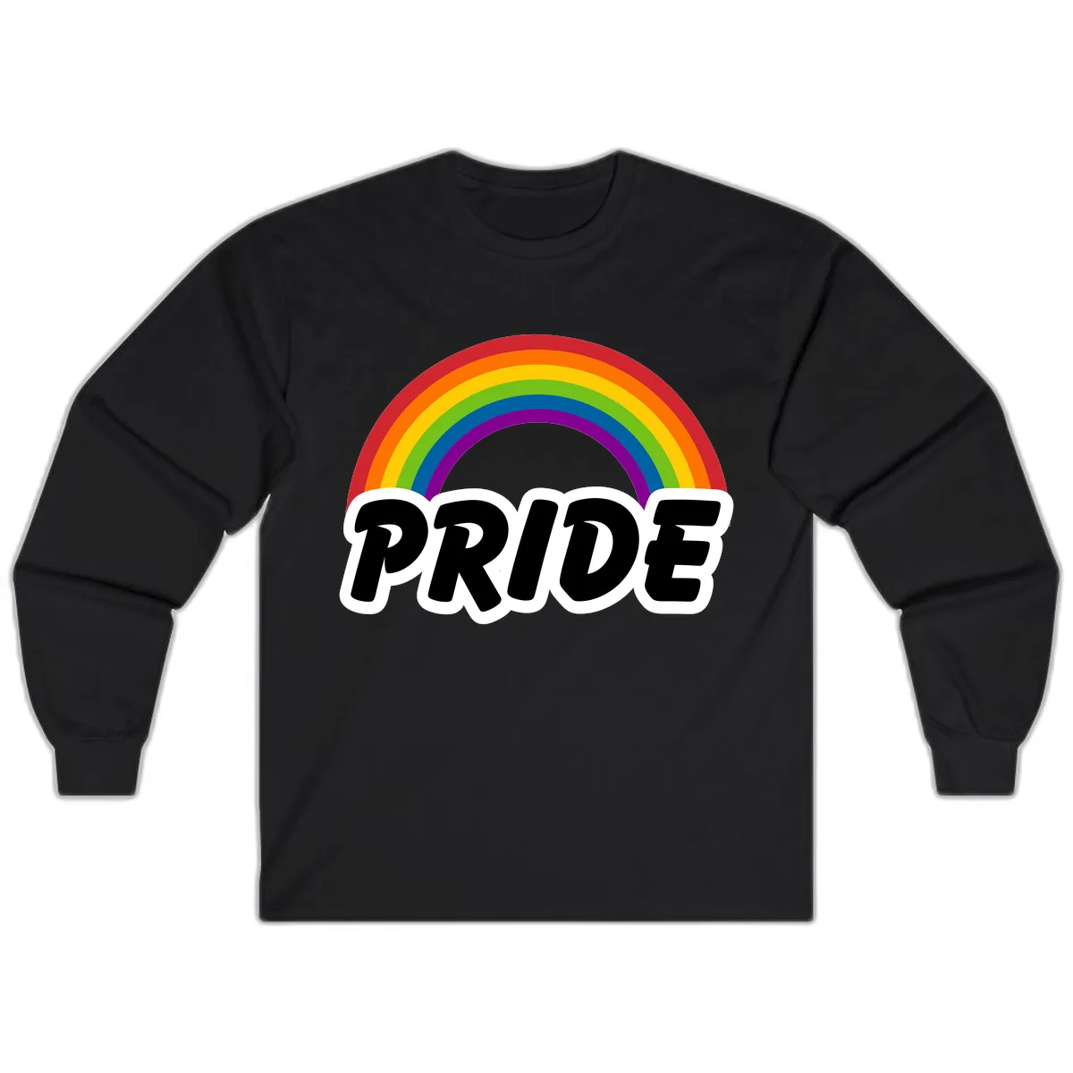 Pride Rainbow Bold Statement Long Sleeve in Black