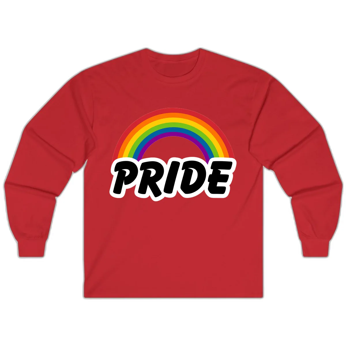 Pride Rainbow Bold Statement Long Sleeve in Red