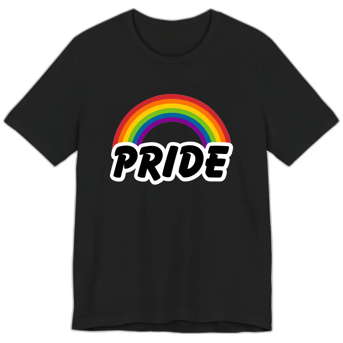 Pride Rainbow Bold Statement Premium T-Shirt in Black