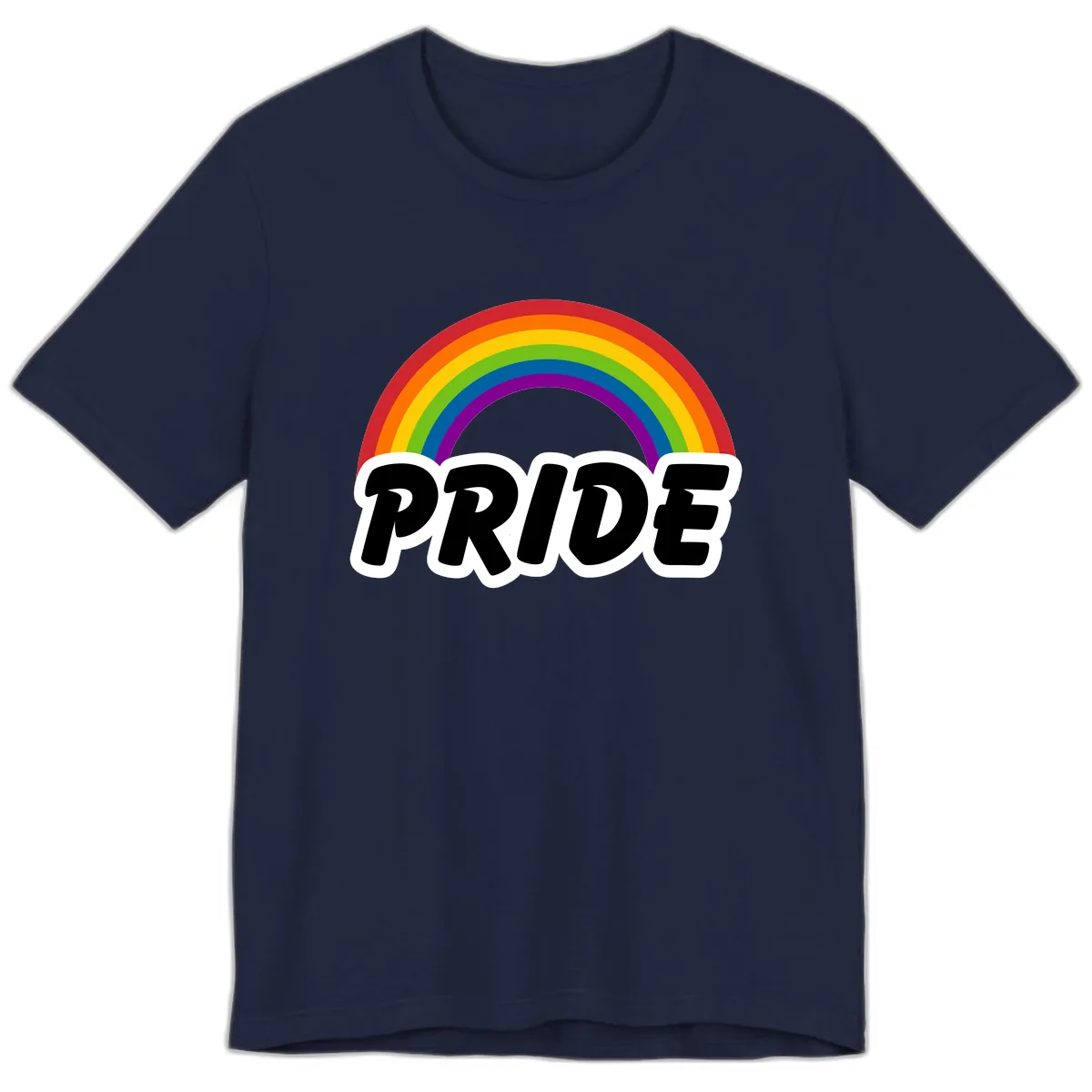 Pride Rainbow Bold Statement Premium T-Shirt in Navy