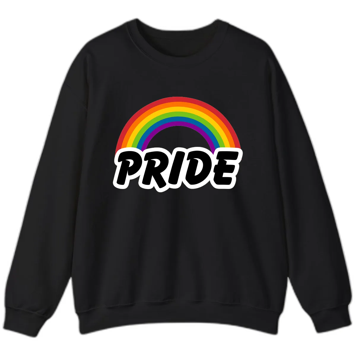 Pride Rainbow Bold Statement Sweatshirt in Black