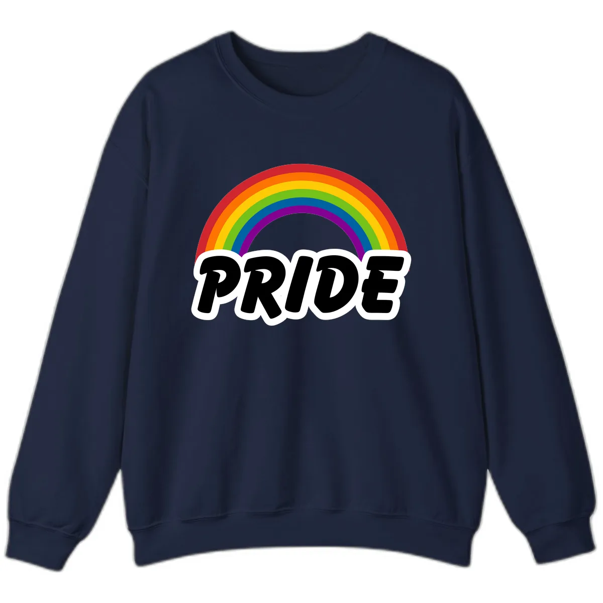 Pride Rainbow Bold Statement Sweatshirt in Navy